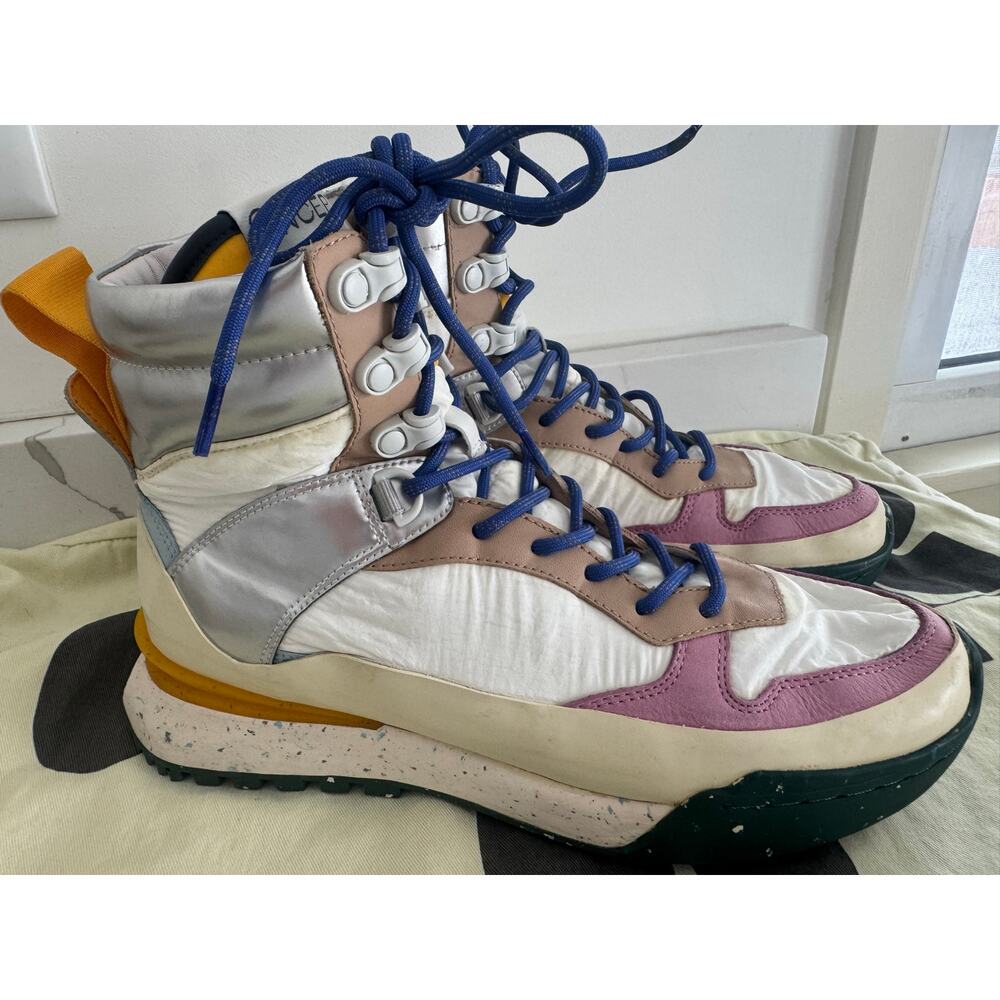 NCEPT Multicolor High Top Platform Boots - White, Pink & Tan Hiking Sneakers - Picture 10 of 12